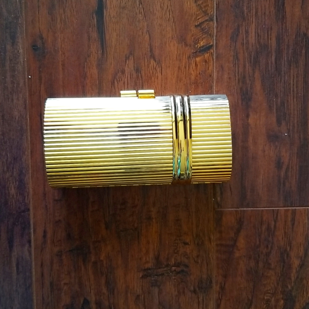 Gold clutch with strap
